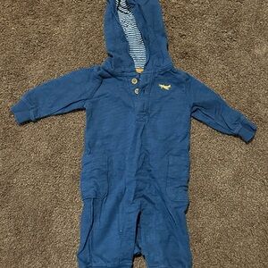 Carter's Navy Baby Romper with Mustard Details